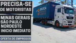 Bileca Transportes Abre Vagas para Motoristas Carreteiros Experientes em Minas Gerais, São Paulo, Bahia e Pernambuco