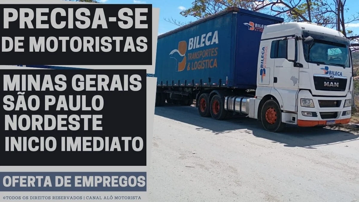 Bileca Transportes Abre Vagas para Motoristas Carreteiros Experientes em Minas Gerais, São Paulo, Bahia e Pernambuco